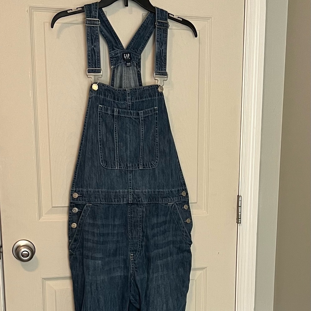 GAP Dark Blue Denim Overalls women size large